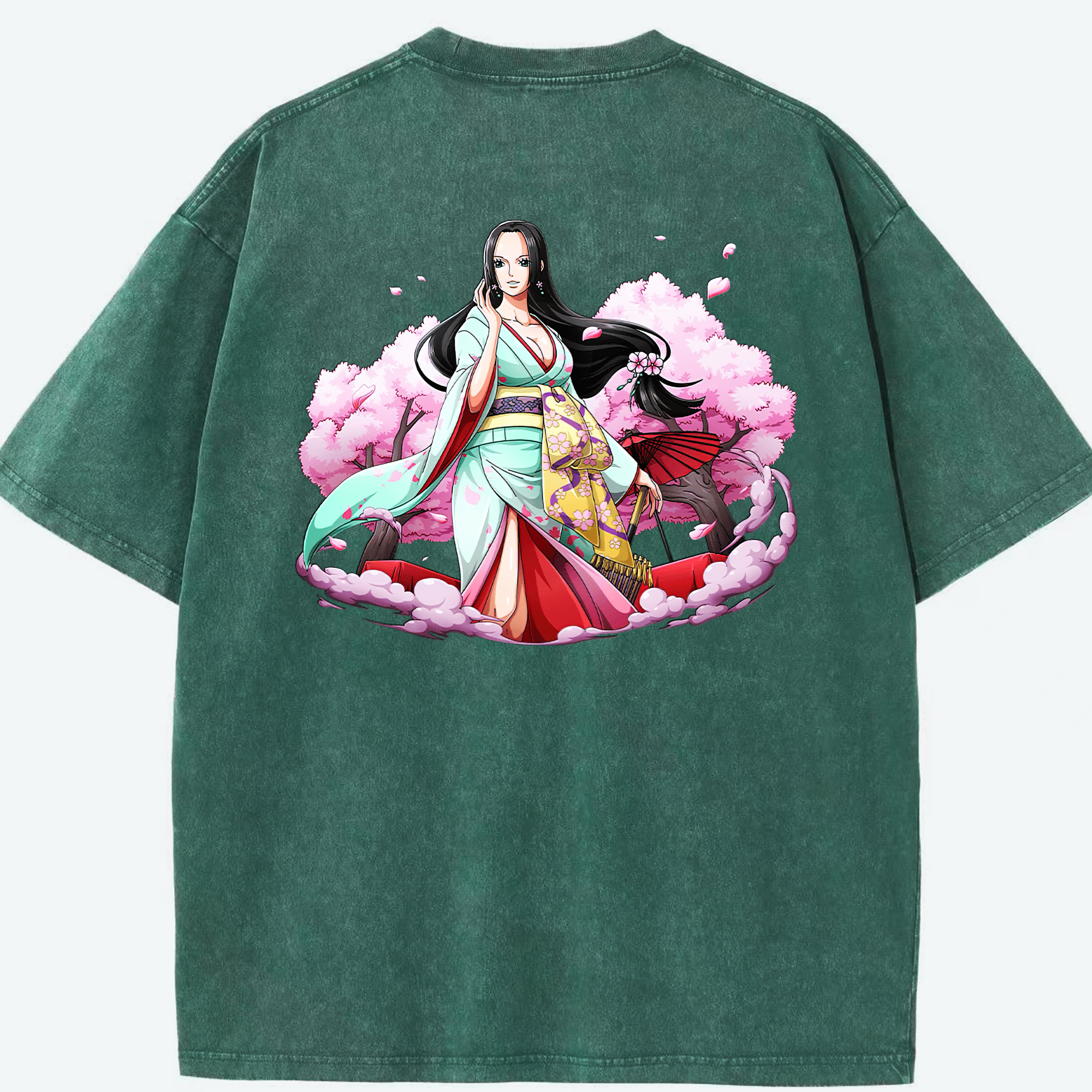 ワンピース ボア・ハンコック ONE PIECE Boa·Hancock 綿100% ヴィンテージ風 半袖Tシャツ（背面プリント）